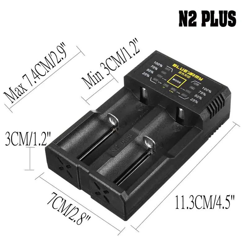 Зарядное устройство USB с одним двойным разъемом для аккумуляторов 18650 26650 IMR/li ion/Ni