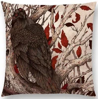 hglegywowl animal cushion case waist cover home soft room gifts single sides printing cotton linen pillow case