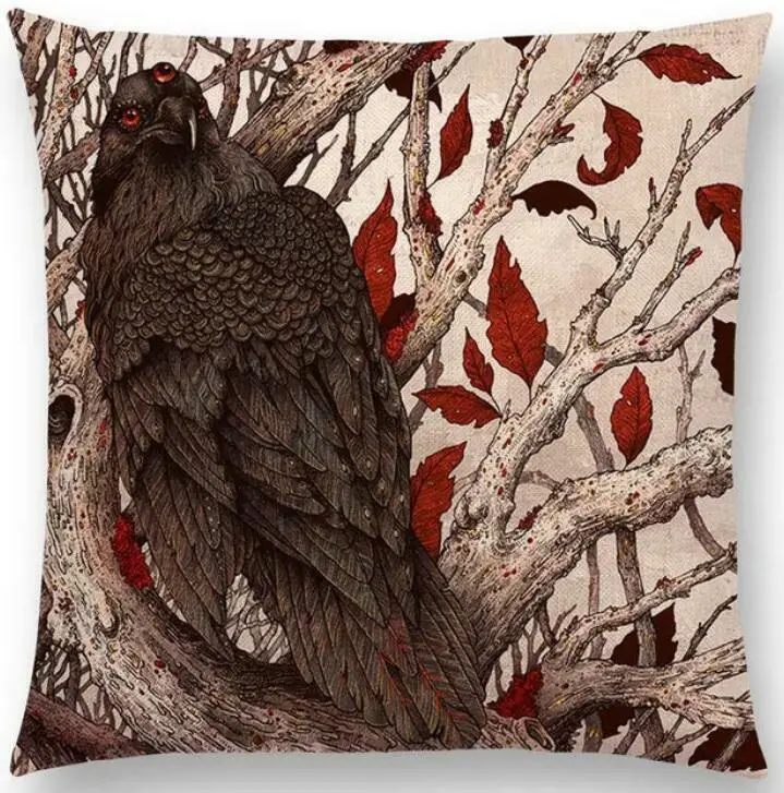 Hglegywowl Animal Cushion Case Waist Cover Home Soft Room Gifts Single Sides Printing Cotton Linen Pillow Pillowcase | Дом и сад