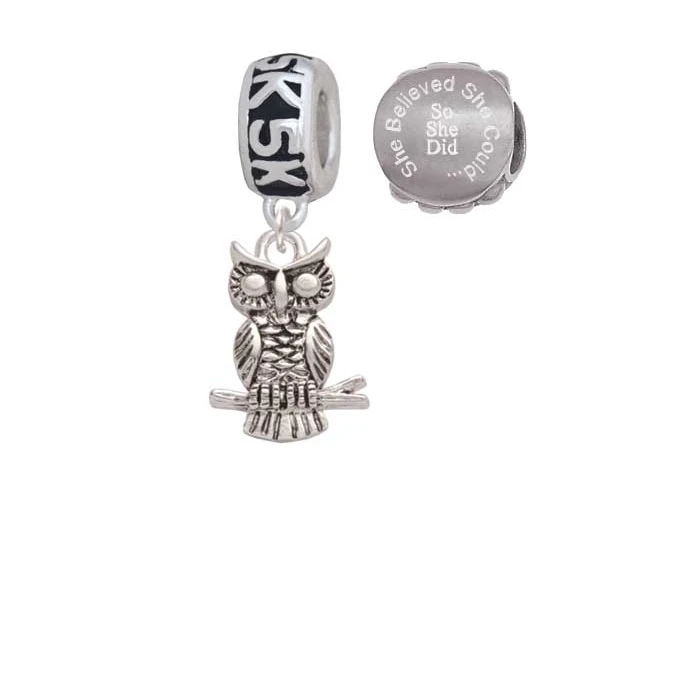 Старина сова 5 K Run она верила что может очаровать бусы (набор из 2)| |