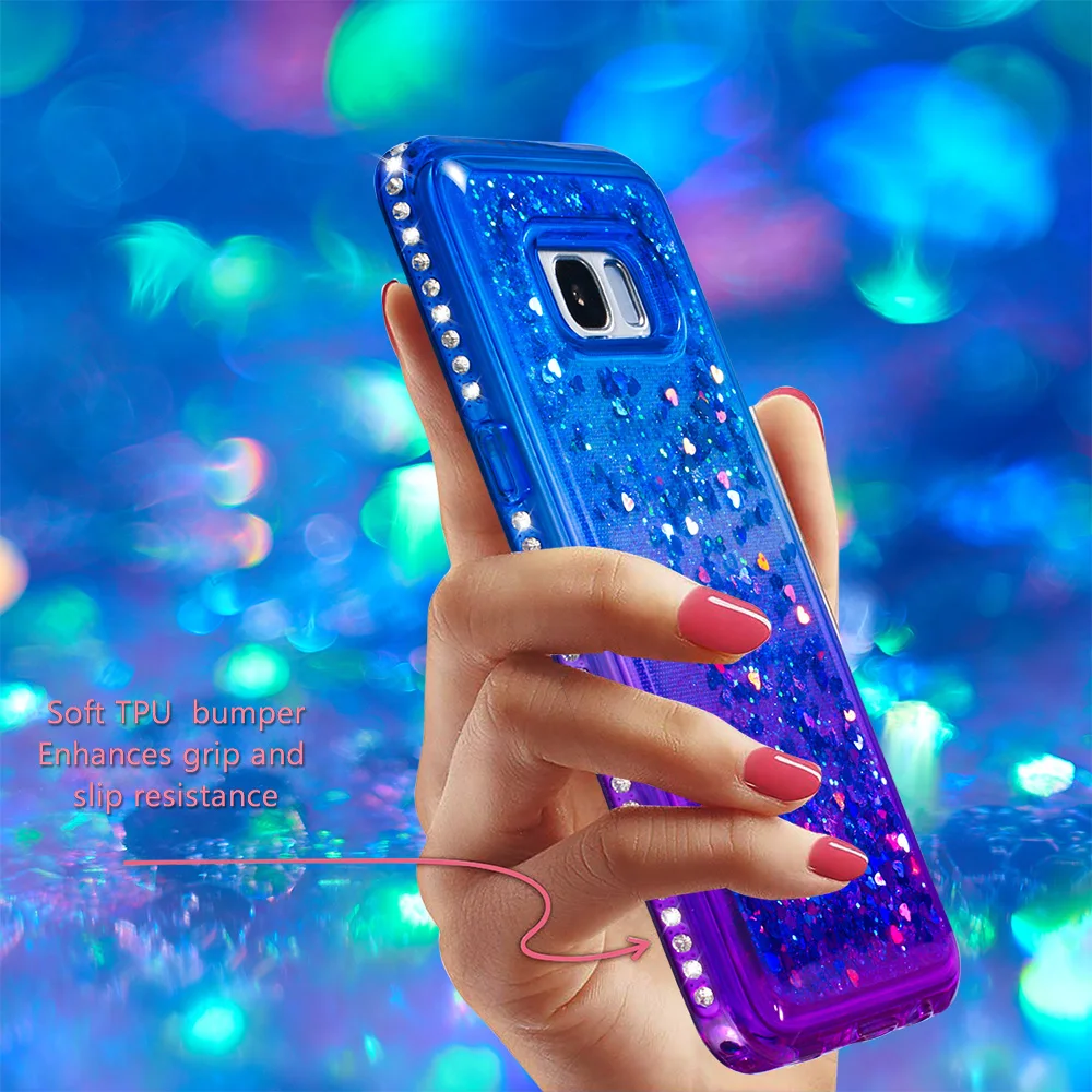 Для Samsung Galaxy S8 Plus S9 чехол силиконовый Блестящий градиент зыбучий песок мягкий TPU