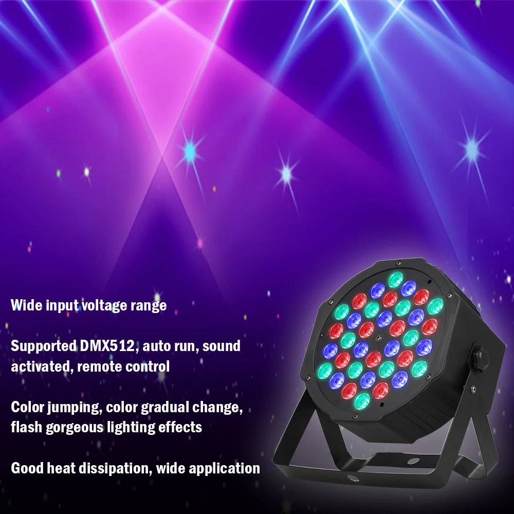 Цветная (RGB) Пластик мини плоский этап бар светильник лампа звуковая активация