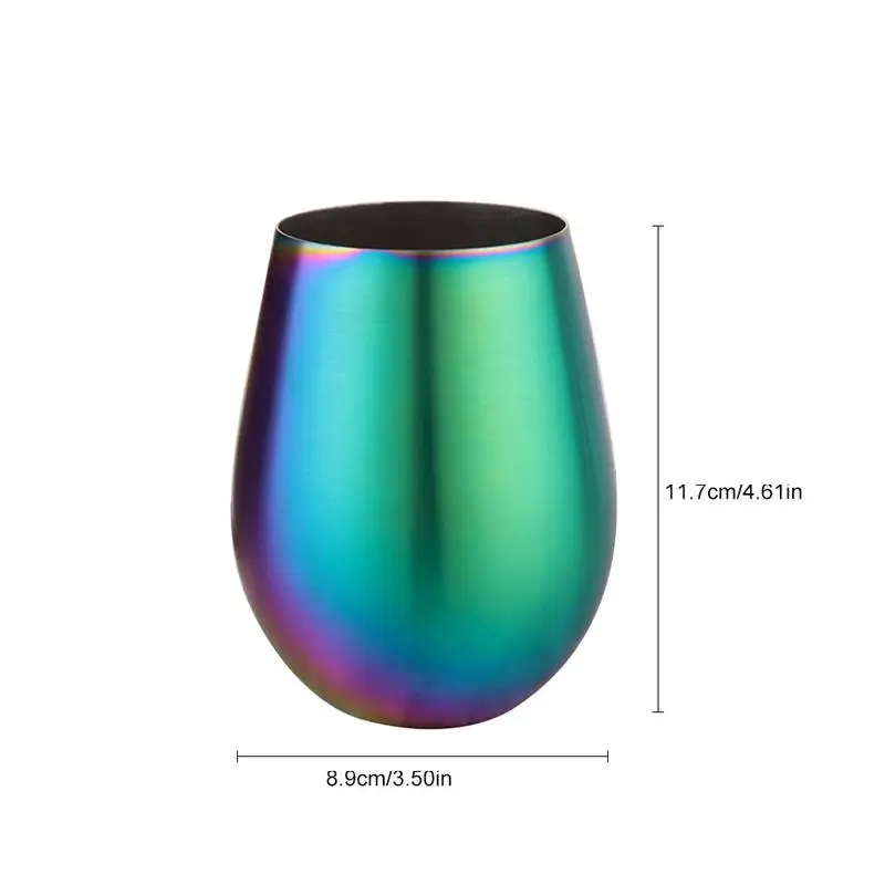 Оптовая продажа однослойный бокал для вина 500 мл из нержавеющей стали 304 с цветным