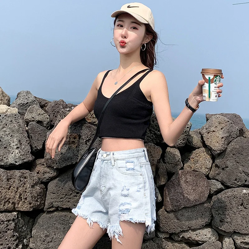 CTRLCITY Горячая Мода 2019 Для женщин шорты плюс размер рваные карман Лето