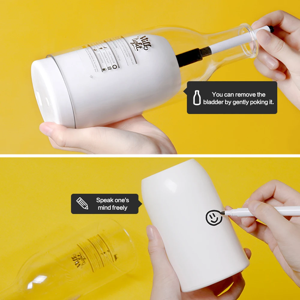 Атмосферный светодиодный ночник USB перезаряжаемая бутылка для молока Рабочая