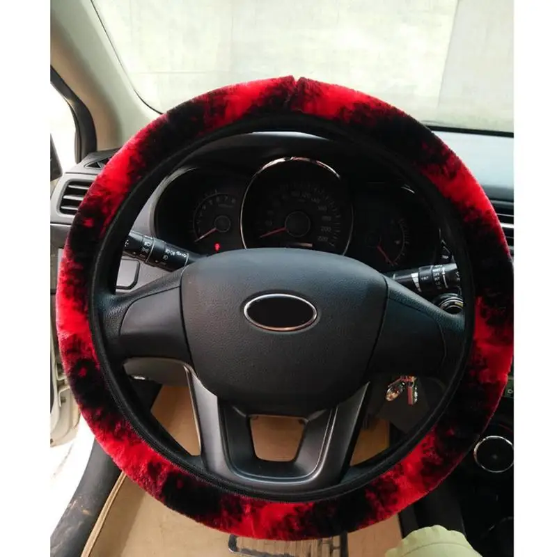Универсальный Зимний мягкий эластичный теплый плюшевый чехол рулевого колеса