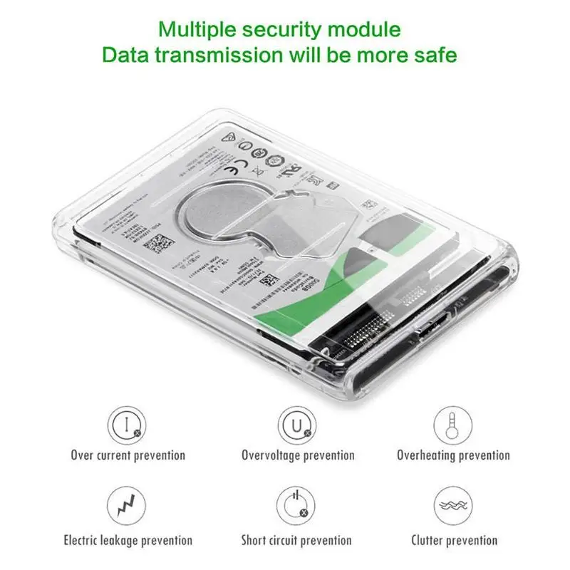 

Корпус для жесткого диска ГБ/сек. дюйма, прозрачный, USB 2,5/SATA 3,0