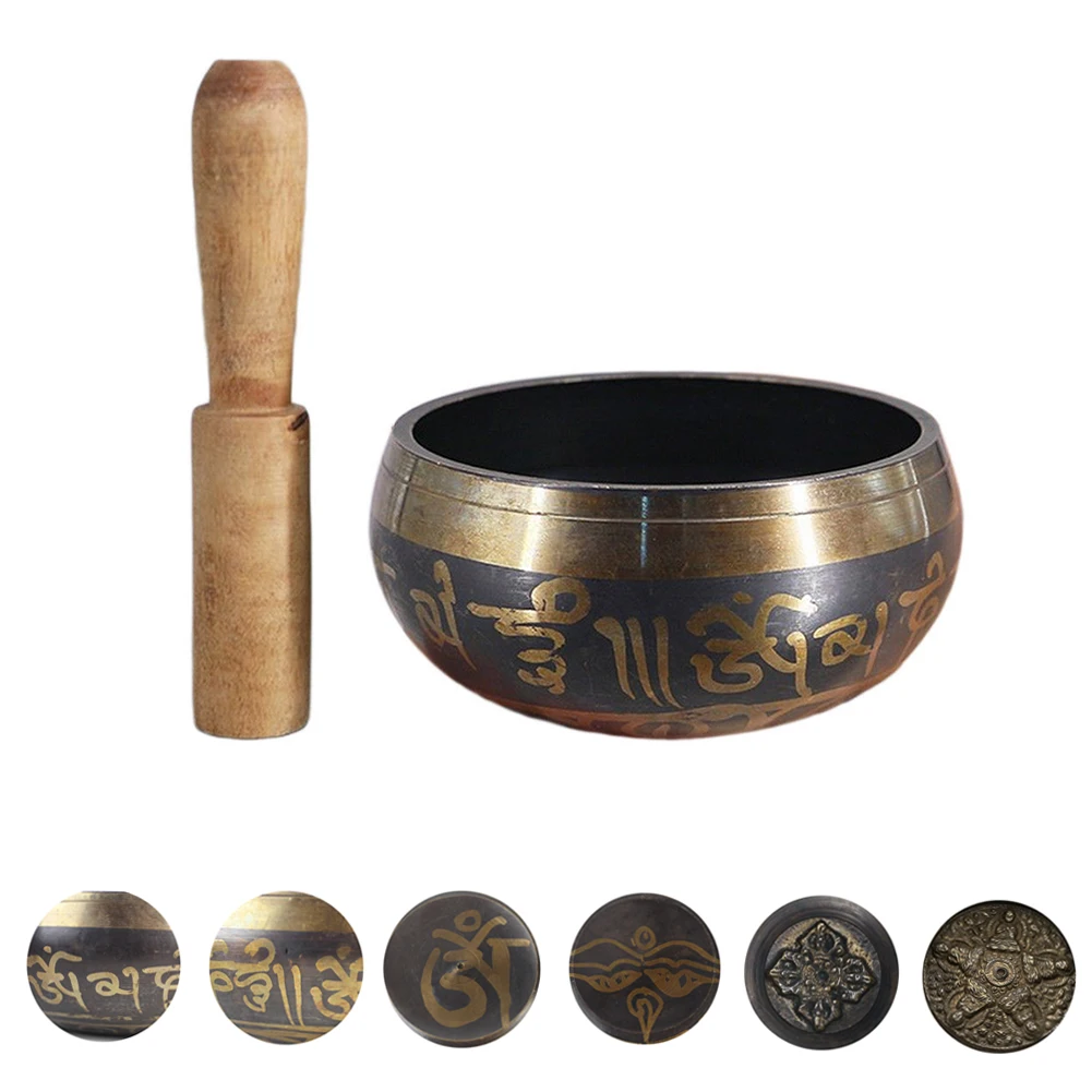Buddhism Alms Bowl Yoga Meditation Tibetan Singing Copper Sound Therapy Accessory | Дом и сад