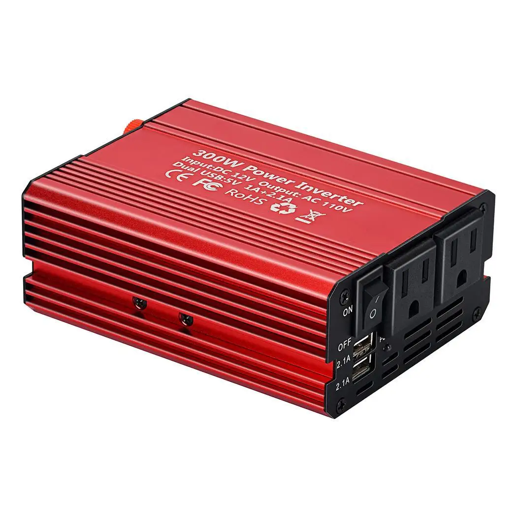 300 W автомобиля Мощность инвертор DC12V до 50/60 (Гц) AC110V/220 V Dual USB Автомобильное 90 (%) (Вт)