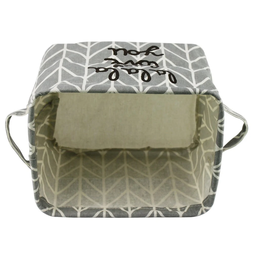 Promotion! Small Linen Fabric Foldable Organizer Storage Basket Collapsible with Handle Convenient for Nursery and Babies | Дом и сад