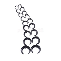 new arrivals 2015 9 pairs black acrylic spiral buffalo horn taper tunnel ear stretcher expander plugs