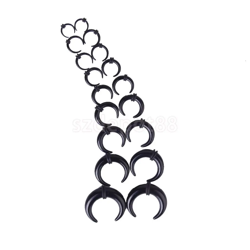 9 пар черные акриловые спирали для растяжки ушей|horn taper|black hornstunnel spiral |