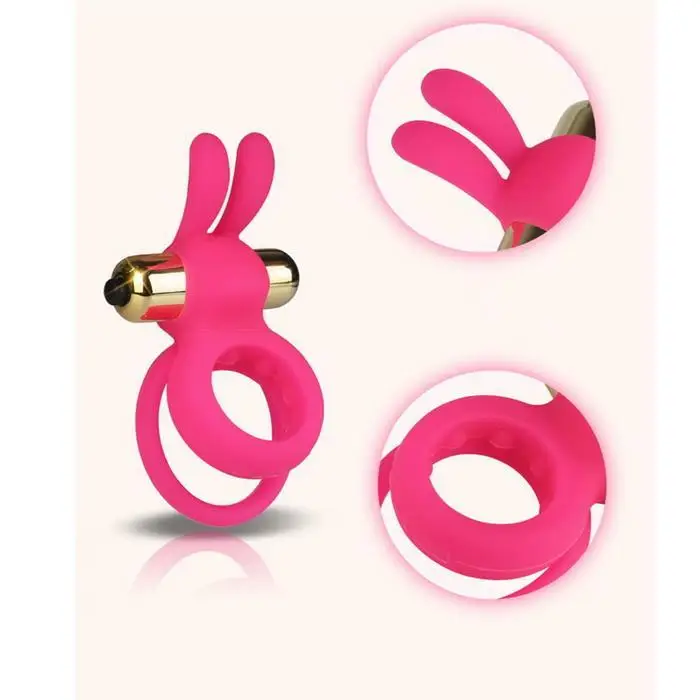 Elastic Delay Cock Ring Rabbit Vibrating Sex Products Vibrator Premature Ejaculation Massager Lock Fine Toys for Men | Красота и