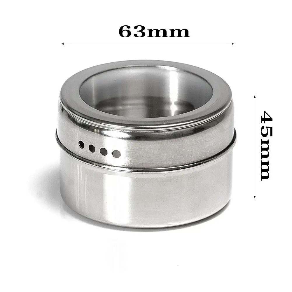 Приправа коробки Магнитный пылезащитный Видимый из нержавеющей стали специй