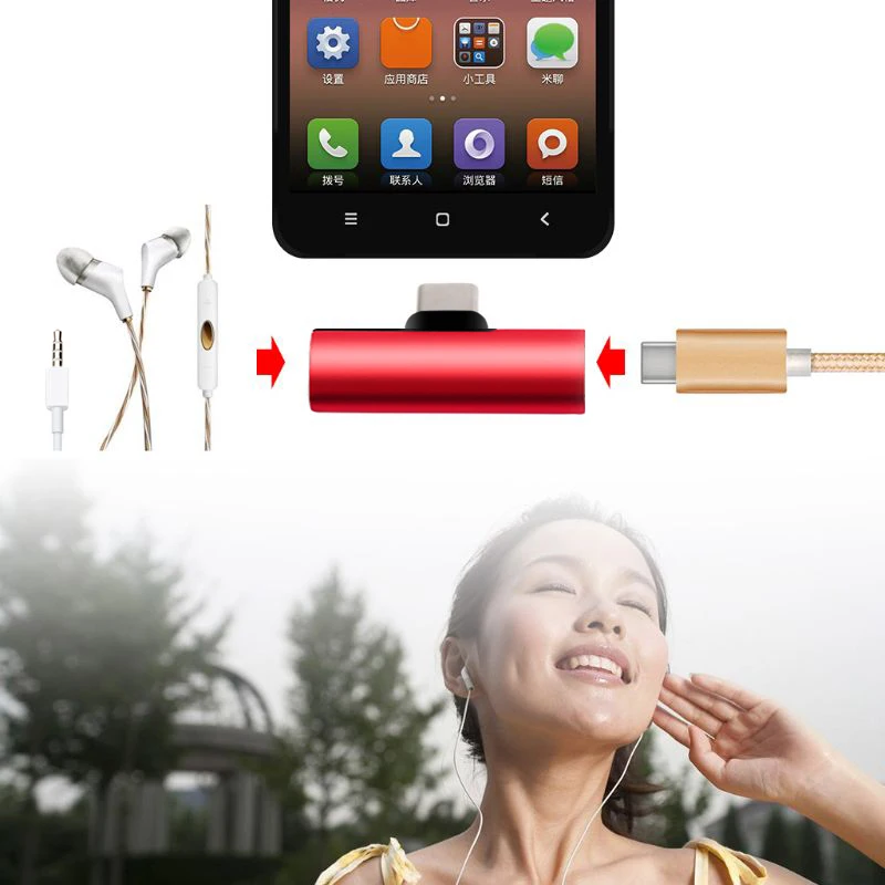 Кабель адаптер для наушников с разъемом USB Type C штекером 3 5 мм AUX аудио Xiaomi Mi 6 6x