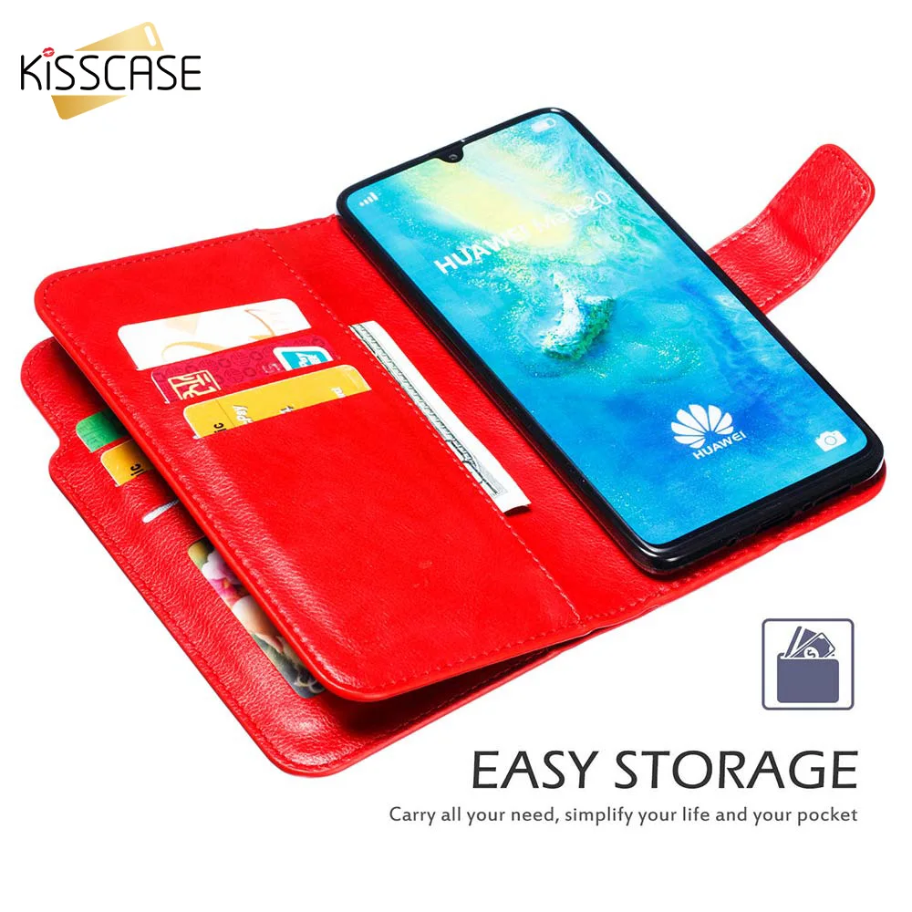 Kisscase флип-чехлы с держателем для карт чехол Huawei P20 P30 Pro Mate Деловой кожаный P10 Lite |