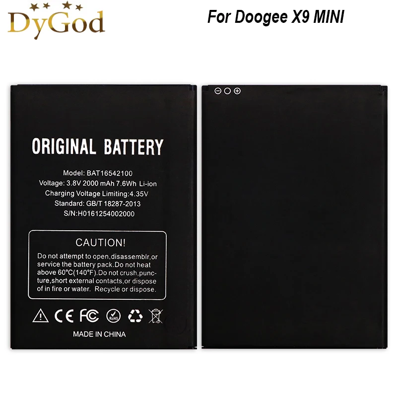 Аккумулятор 2000 мАч для Doogee X9 MINI аккумулятор 5 0 дюйма BAT16542100 | Мобильные телефоны и