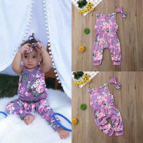 Комбинезон с цветочным принтом розы для новорожденных и девочек 2 шт.|Комплекты