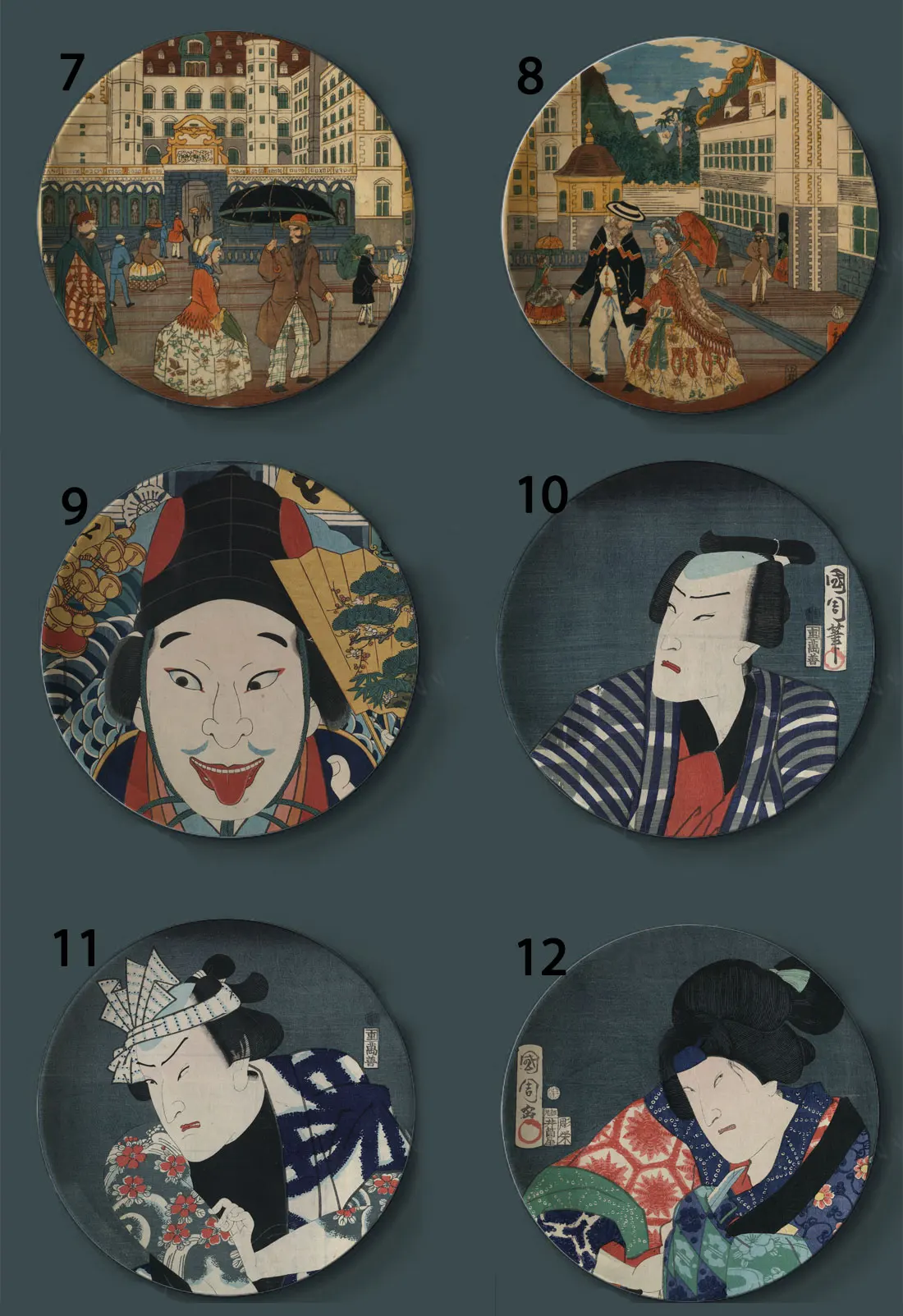 Декоративные тарелки Ukiyo e для рисования керамическая тарелка в японском стиле