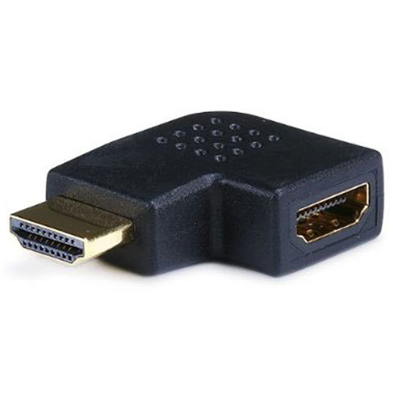 Позолоченный HDMI адаптер с прямым углом для порта (от мужчин до женщин)-90