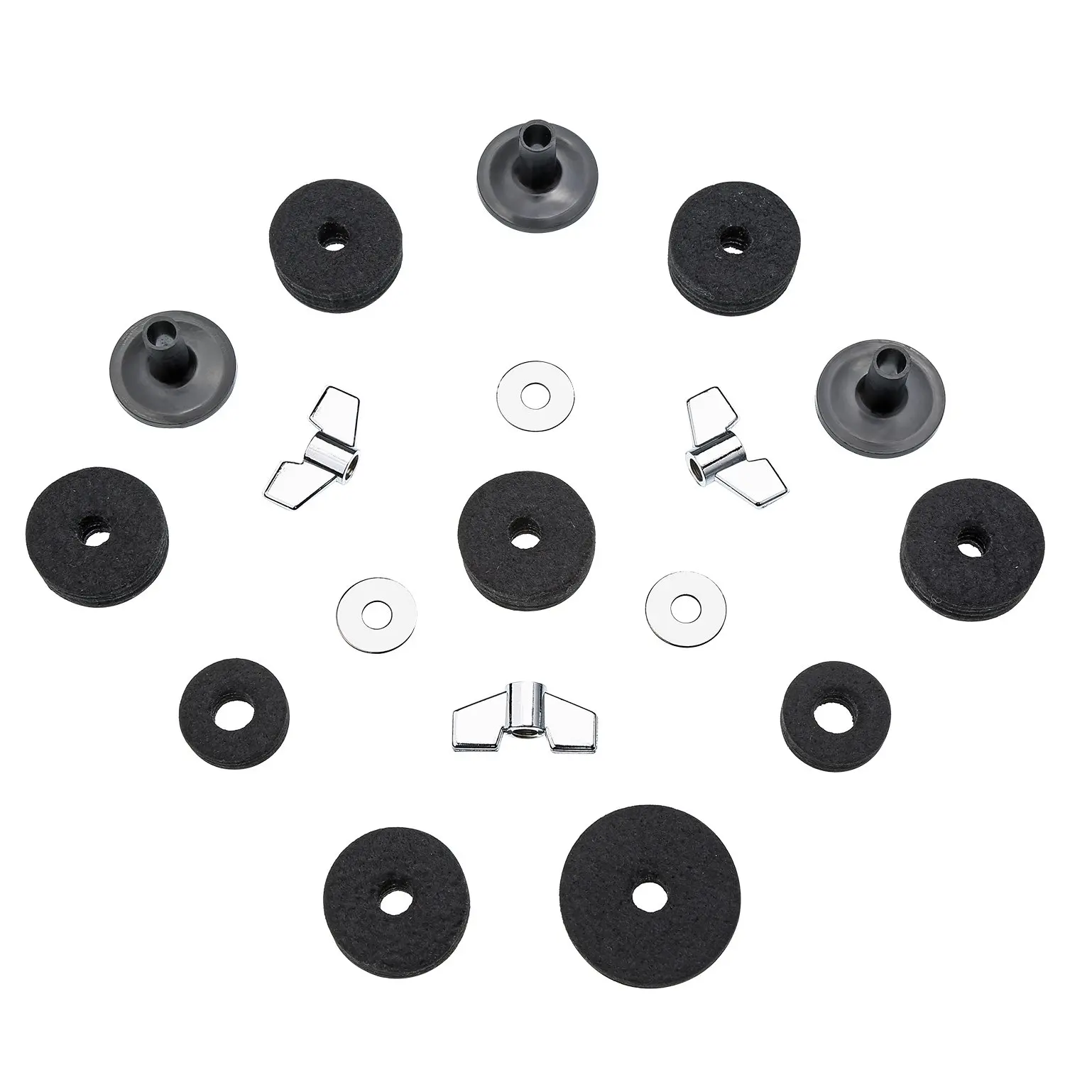 18 шт. аксессуары для замены Cymbal Felts Hi-Hat клатч войлок Hi Hat чашка рукава с базовыми