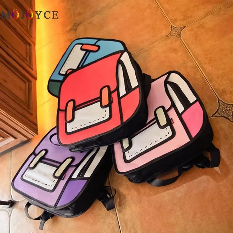 Модный Креативный дизайн 2D рисунок 3D прыжок стиль женский рюкзак мультфильм
