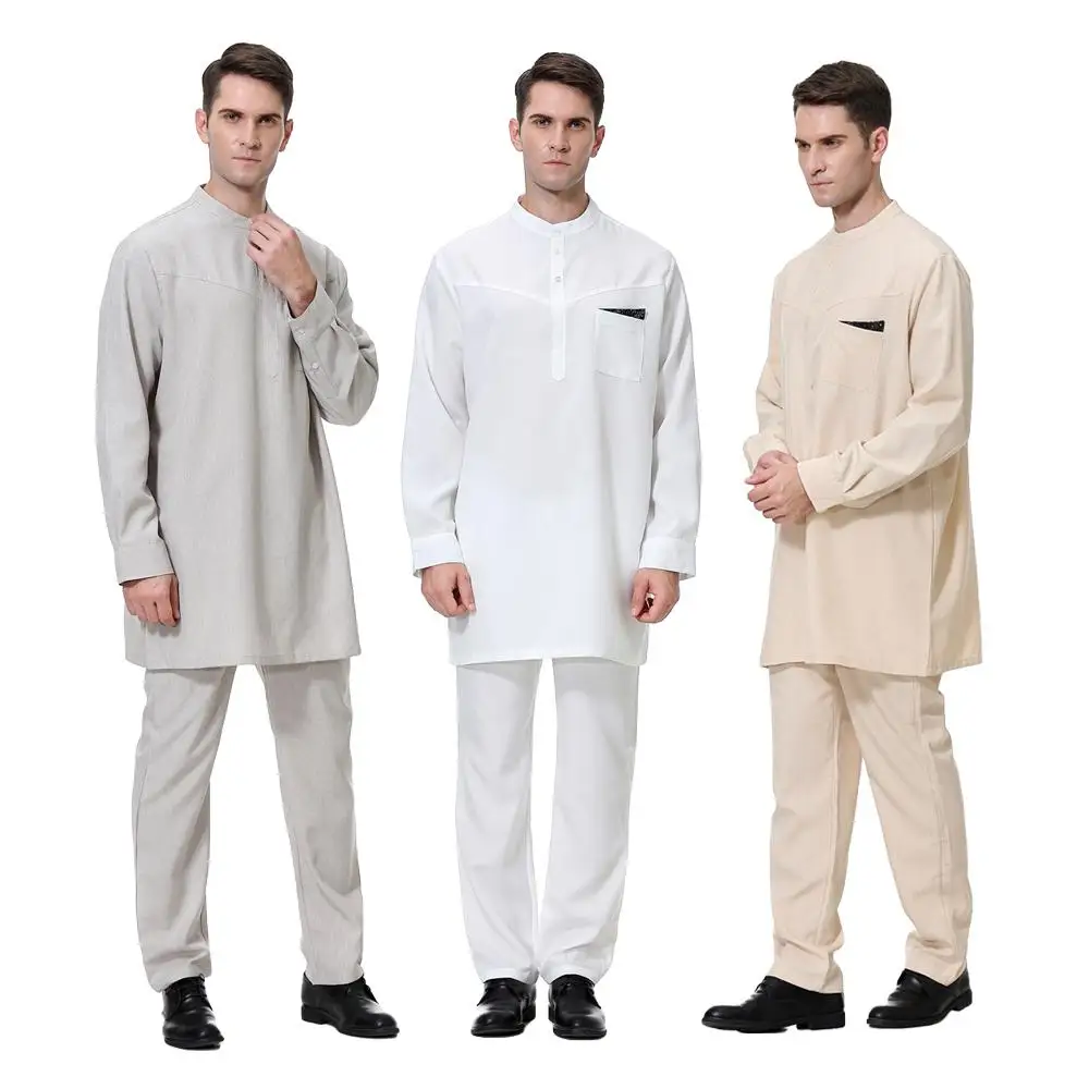 Мужская повседневная одежда в мусульманском стиле комплект из 2 предметов для - Фото №1