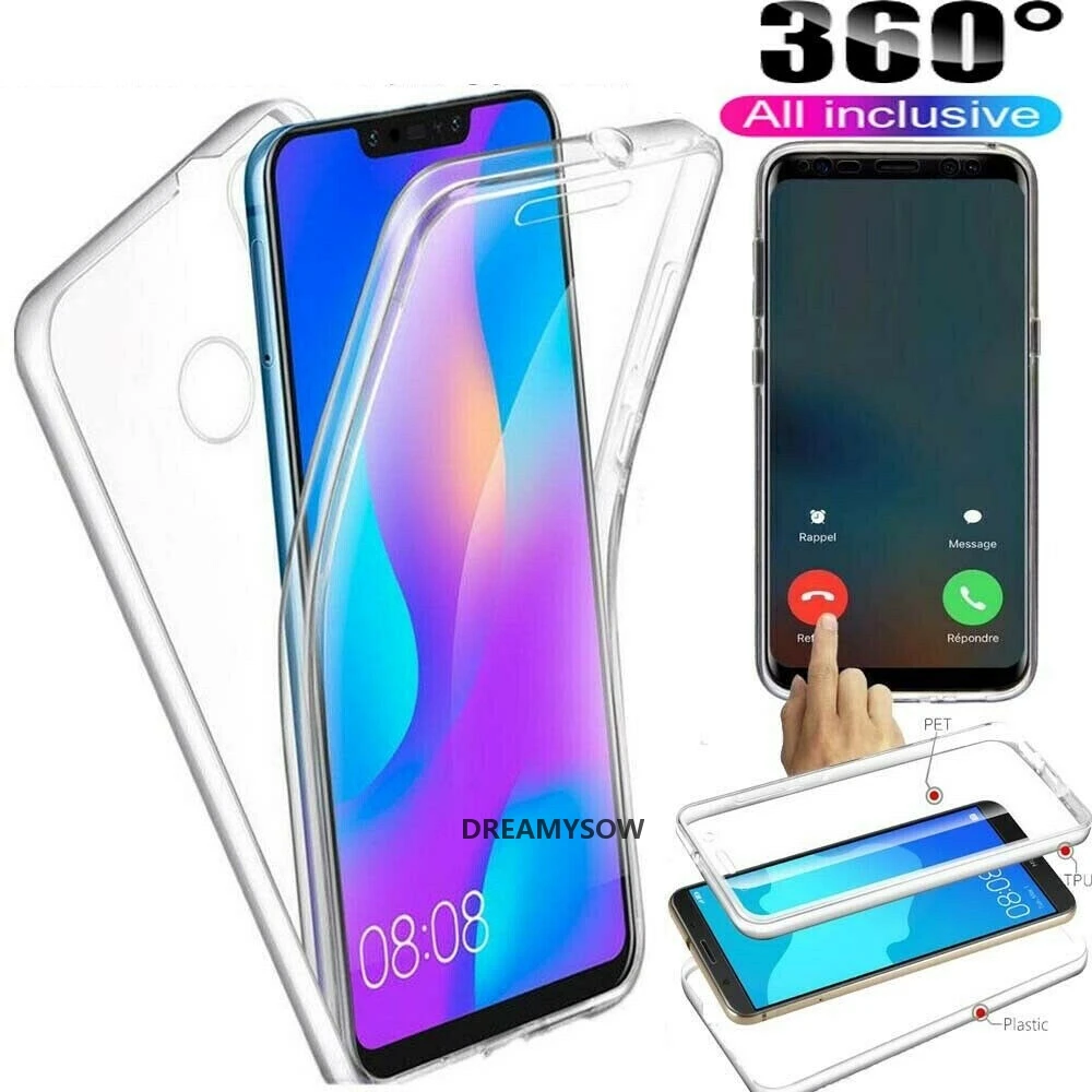 Двойной прозрачный чехол для Huawei P30 Pro Y6 /Y7 P Smart 2019 P20 Mate 10 20 Lite P9 P8 2017 Nova 2i мягкий из
