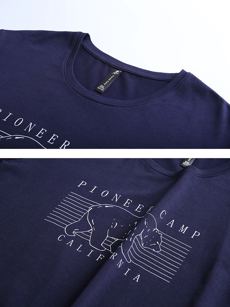 Мужская футболка с длинным рукавом Pioneer Camp темно-синяя Повседневная круглым