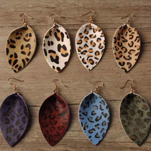 Новые европейские леопардовые длинные женские серьги с леопардовым принтом