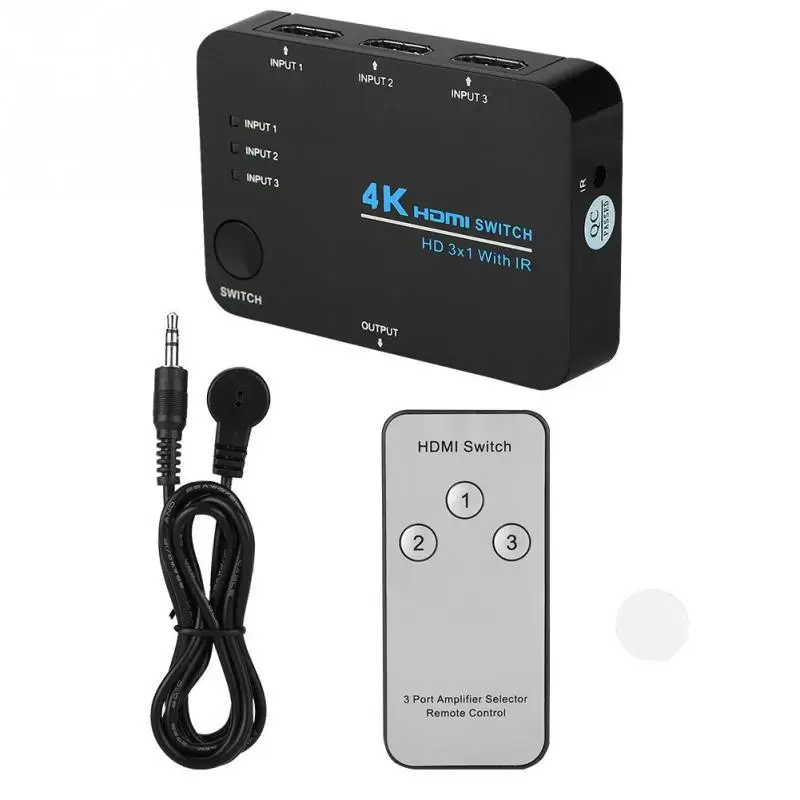 Видео высокого Разрешение 4 K Ultra HD HDMI коммутатор 3X1 3 в 1 из 1080 P Video Splitter конвертер