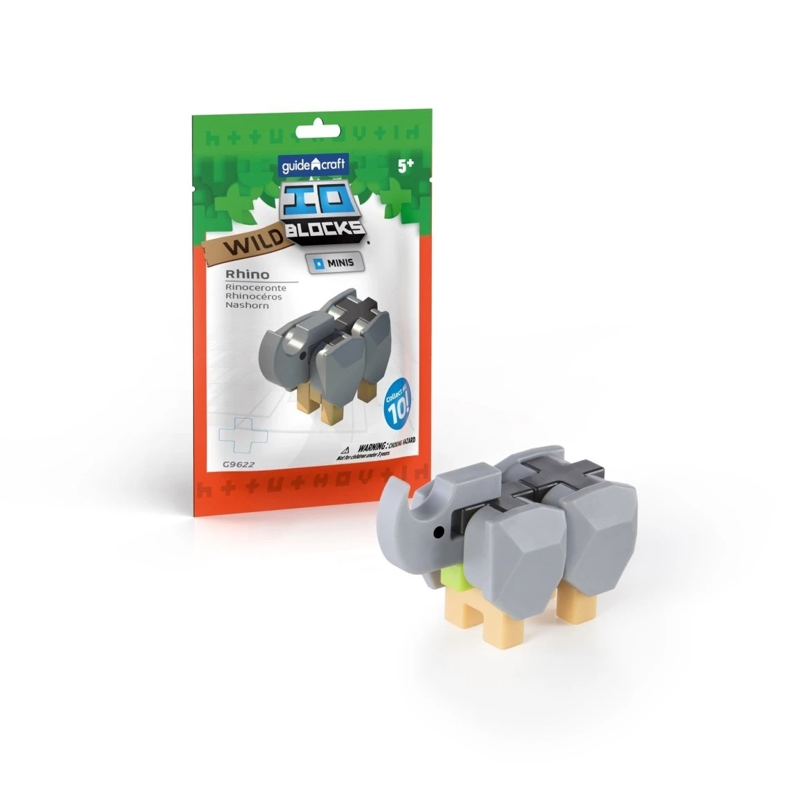 Guidecraft G9632 IO блоки Minis дикий носорог упаковка из 10|Игрушки развивающие| |