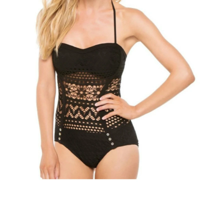 2019 Sexy Halter Retro Mesh Hollow Out String Biquini Bathing Suit Female Swimsuit High Waist Plus Size Swimwear Women Bikini |