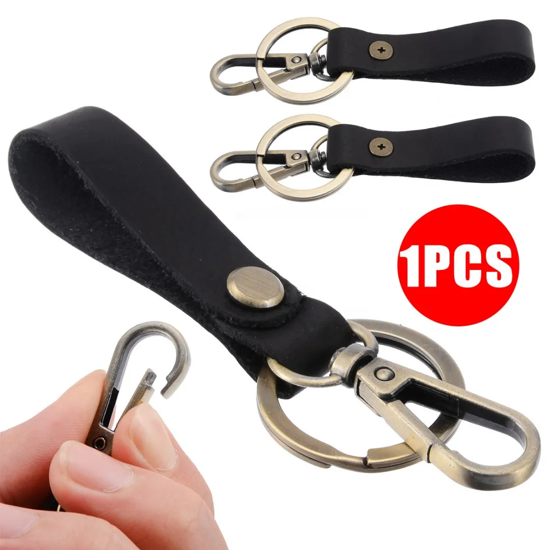 New Key Chain &amp Leather Belt Holder Ring Keychain Keyring Keyfob Detachable Brown / Black For Women Men Gifts | Украшения и