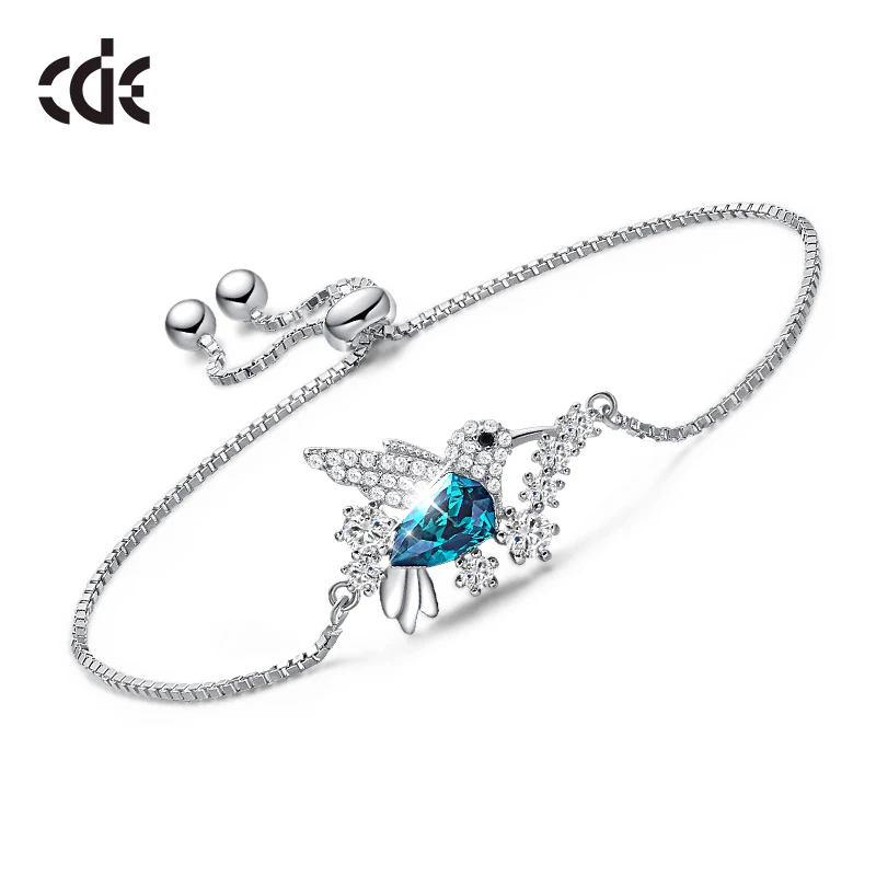 CDE 925 Sterling Silver Bracelets For Women Embellished with crystals Animal Chain Adjustable Bracelet | Украшения и аксессуары - Фото №1