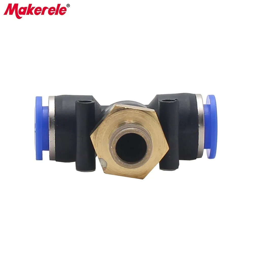 PB Series Pneumatic fitting T-type external thread Connector joint 4-12mm Pipe diameter 1 pcs free transportation | Обустройство дома