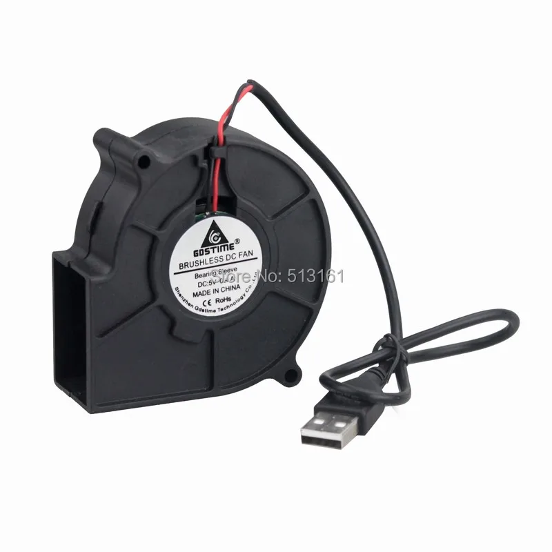 

100 Pieces Gdstime USB 7530s 5V DC 0.4A Blower Fan 75mm 75x30mm Turbine Blower Cooling Cooler Fan