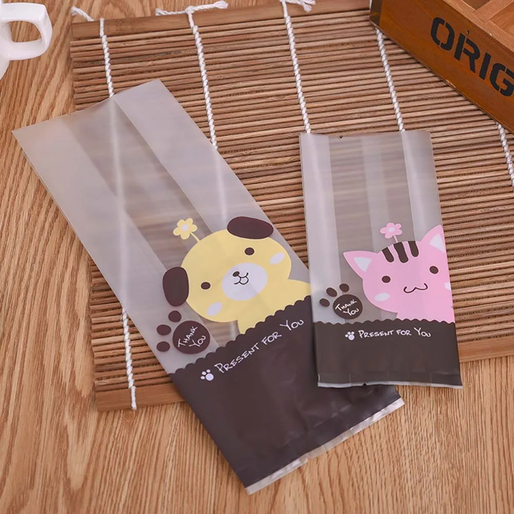 100pcs Gift Wrap Bags Storage Dull Polish Cute Beautiful Printing Packing Bag for Store Home |