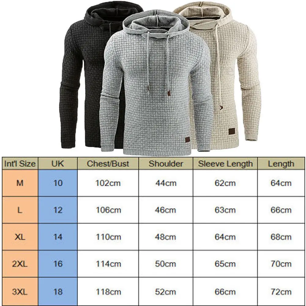 2019 New Style Fashion Hot Men's Solid Winter Hoodie Warm Hooded Sweatshirt Coat Jacket Outwear | Мужская одежда