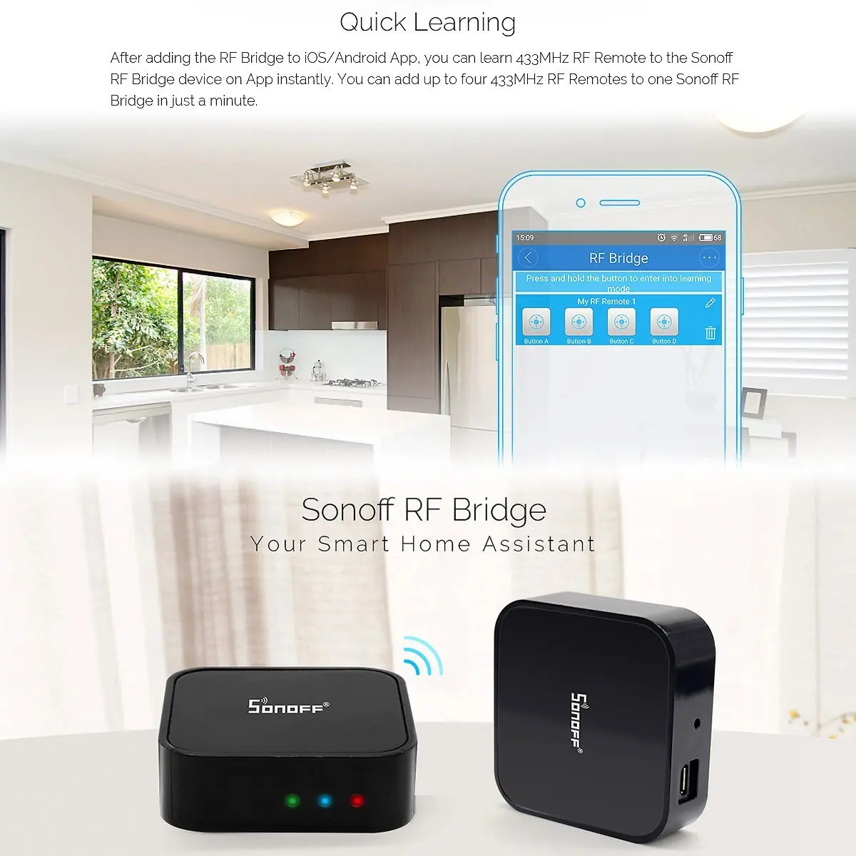 Sonoff RF Bridge WiFi 433 мГц Замена умный дом автоматизация универсальный переключатель