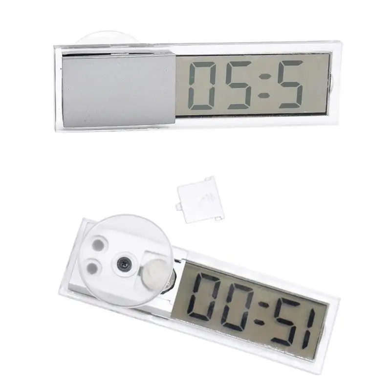 Мини цифровые электронные часы для автомобиля прочный прозрачный ЖК дисплей с