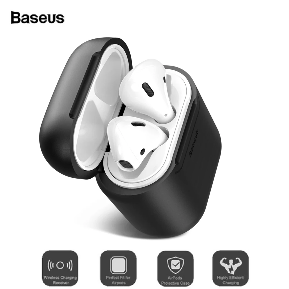 Baseus беспроводной зарядный чехол для Airpods антидетонационный силиконовый защитный