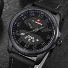 Часы NAVIFORCE Мужские кварцевые, на кожаном ремешке, в стиле милитари