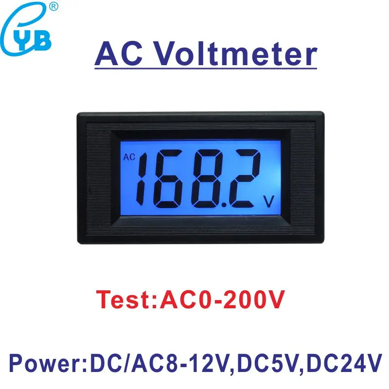 AC 0 200 в вольтметр тестер напряжения источник питания DC/AC 8 12V DC5V 24V Voltmeter ЖК дисплей