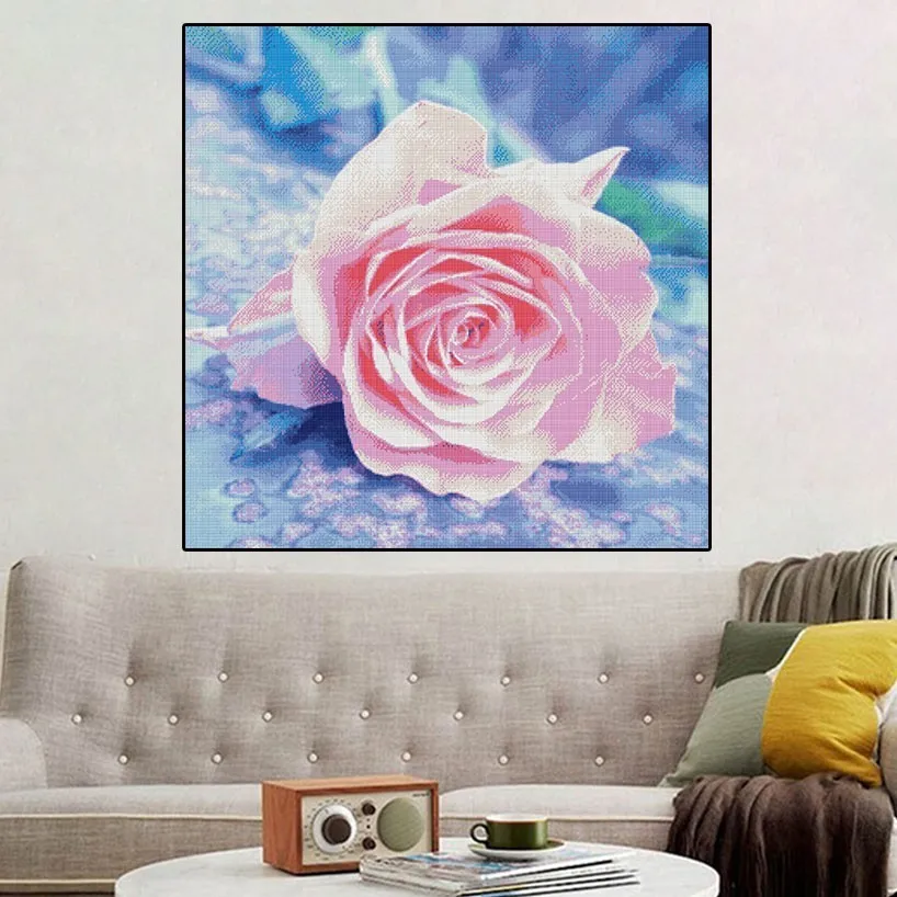5D Diamond Painting Flower Pink Rose Landscape Embroidery Cross Stitch Kits Mosaic Full Round Crystal Home Decor Gifts | Дом и сад
