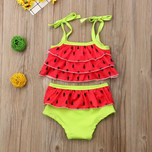 Toddler Watermelon Tankini 2Pcs Kids Baby Girl Swimwear Swimsuit Bikini Bathing Infant Children Set Swimming Beachwear | Детская одежда