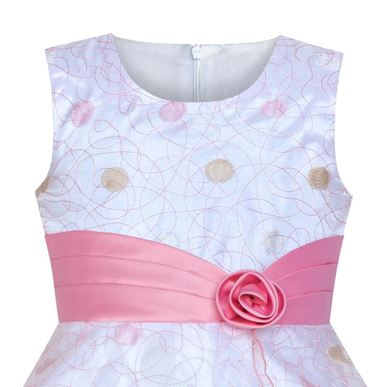 Sunny Fashion платья для девочек новогодние костюмы Цветок Точка Тюль Розовый Свадьба