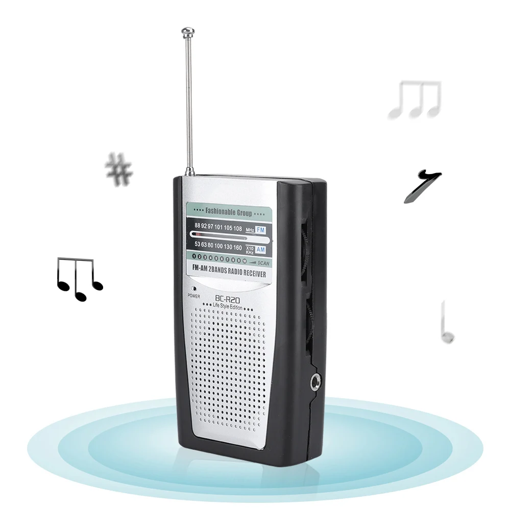 SOONHUA портативное мини радио AM/FM BC R20 Динамик Приемник телескопическая антенна