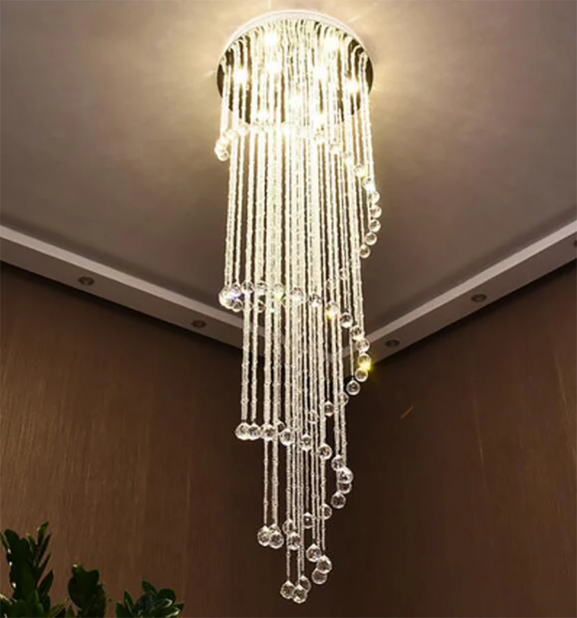 LED Modern Creative Ceiling Light Luxury K9 Crystal For Stairs Restaurant Living Room Home Lighting Engineering | Лампы и освещение