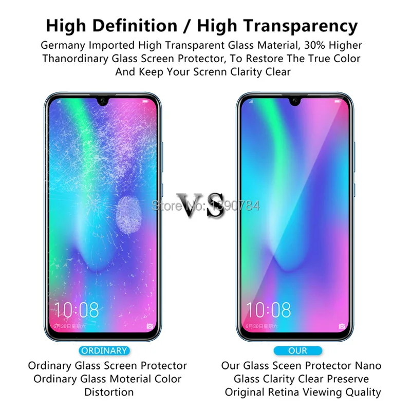 10 шт 2.5D полное покрытие из закаленного стекла для huawei P Smart 2019 6 21 &quotпротектор